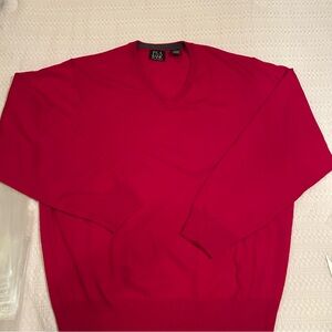 Jos. A. Bank V-Neck Sweater in Bold Red‎ 100% Merino Wool